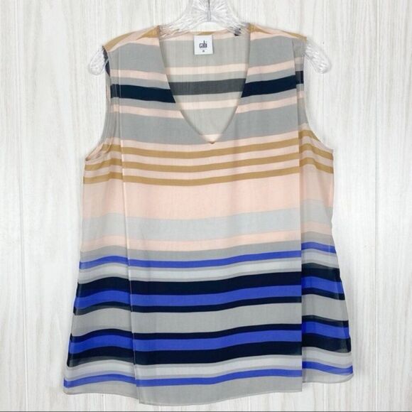 CAbi Tops - Cabi | Underline Stripe Sleeveless Blouse Size Medium